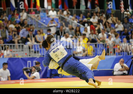 Campania. 7 Luglio, 2019. Universiade Napoli, ultimo giorno di competizioni di Judo.Italia, Napoli 7 luglio 2019 alla mostra d'oltremare di uomini e donne squadra judo finali sono state detenute. Credito: Fabio Sasso/ZUMA filo/Alamy Live News Foto Stock