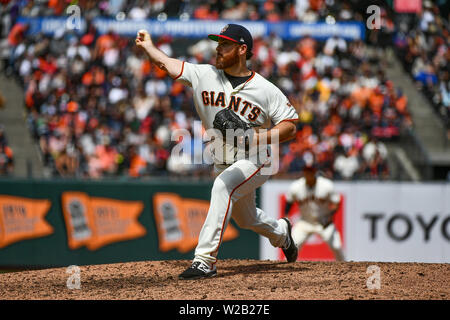 San Francisco, California, Stati Uniti d'America. 7 Luglio, 2019. S49 in azione durante la partita MLB tra St. Louis Cardinals e i San Francisco Giants presso Oracle Park di San Francisco, California. Chris Brown/CSM/Alamy Live News Foto Stock