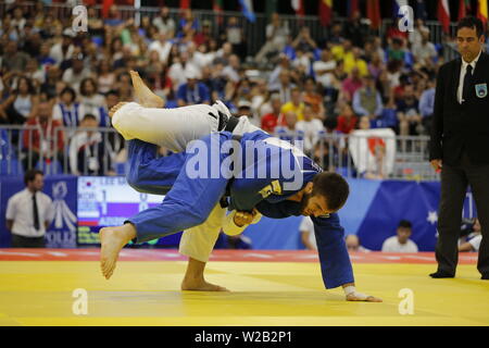 Campania. 7 Luglio, 2019. Universiade Napoli, ultimo giorno di competizioni di Judo.Italia, Napoli 7 luglio 2019 alla mostra d'oltremare di uomini e donne squadra judo finali sono state detenute. Credito: Fabio Sasso/ZUMA filo/Alamy Live News Foto Stock