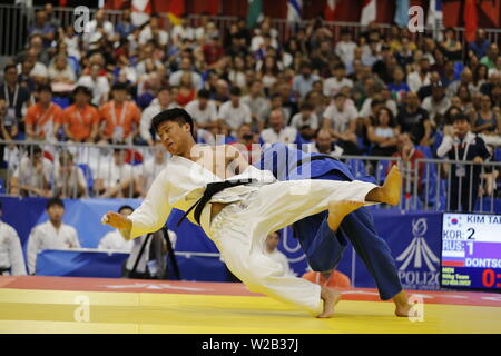 Campania. 7 Luglio, 2019. Universiade Napoli, ultimo giorno di competizioni di Judo.Italia, Napoli 7 luglio 2019 alla mostra d'oltremare di uomini e donne squadra judo finali sono state detenute. Credito: Fabio Sasso/ZUMA filo/Alamy Live News Foto Stock