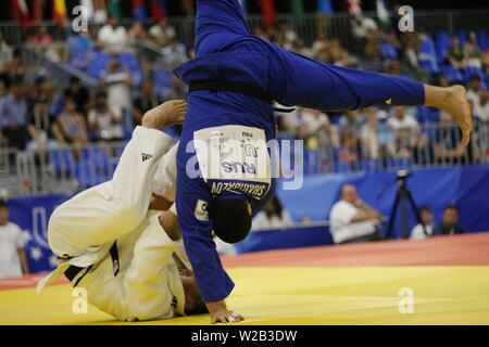 Campania. 7 Luglio, 2019. Universiade Napoli, ultimo giorno di competizioni di Judo.Italia, Napoli 7 luglio 2019 alla mostra d'oltremare di uomini e donne squadra judo finali sono state detenute. Credito: Fabio Sasso/ZUMA filo/Alamy Live News Foto Stock