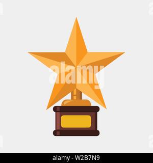 Stella d'oro del Trofeo simbolo isolato illustrazione vettoriale Illustrazione Vettoriale
