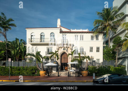 Ingresso anteriore CASA CASUARINA HOTEL OCEAN DRIVE MIAMI BEACH FLORIDA USA Foto Stock