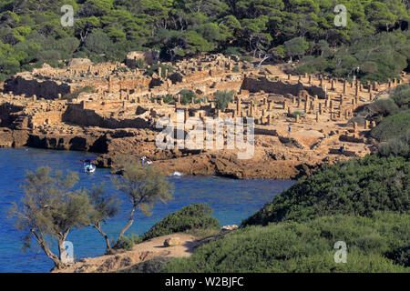 Rovine della città antica, Tipaza, Tipaza Provincia, Algeria Foto Stock