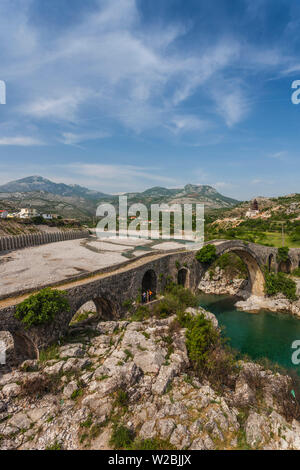 Albania, Shkodra-area, Mesi Bridge, Ottoman-ser bridge Foto Stock