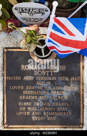 Australia, Australia occidentale, Freemantle, Freemantle cimitero, tomba di Ronald Bon Scott, cantante per la banca di roccia, AC-DC Foto Stock