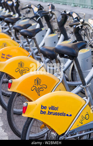 Il Belgio, Bruxelles, Molenbeek, Canal District, Villo! Noleggio biciclette Foto Stock