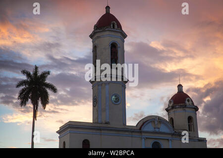 Cuba, Cienfuegos, Parque MartÃ-, Catedral de la Purisima Concepcion - Cattedrale della Purissima Concezione Foto Stock