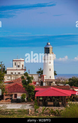 Cuba Santiago de Cuba Provincia di Santiago di Cuba, faro di Castillo de San Pedro de la Roca del Morro (Castillo del Morro) Foto Stock