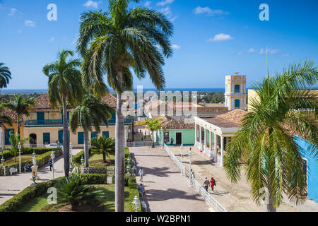 Cuba, Trinidad, vista di Plaza Mayor Foto Stock