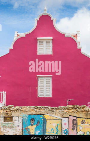 Curacao Willemstad, quartiere storico di Otrobanda, case colorate Foto Stock