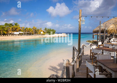 Curacao Willemstad, Hemingway Beach beach bar e grill e il Seaquarium beach, noto anche come il Mambo beach Foto Stock