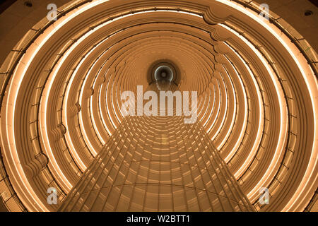 Atrio nel Grand Hyatt Pudong, Shanghai, Cina Foto Stock