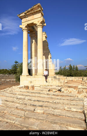 Tempio di Apollo, Kourion, Cipro, Mediterraneo orientale Mare Foto Stock