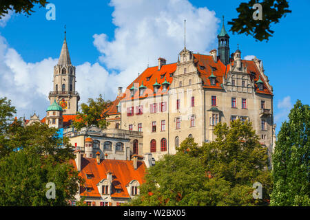 Sigmaringen Castle, Svevia, Baden Wurttemberg, Germania, Europa Foto Stock