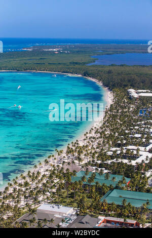 Repubblica Dominicana, Punta Cana, vista di Bavaro Beach Foto Stock