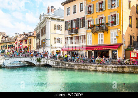 Annecy, il lago di Annecy, Haute-Savoie, Rhone-Alpes, Francia Foto Stock