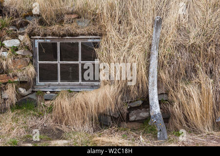 La Groenlandia, Qaqortoq, inizio casa fatta di pietra e Turf Foto Stock