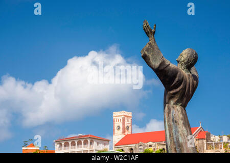 Caraibi, Grenada, St George, Carenage, Cristo del profondo statua, commemorazione di affondamento della Bianca C Foto Stock