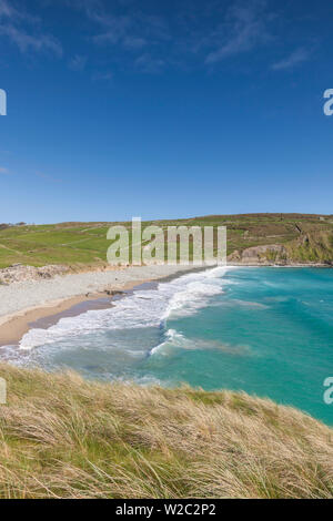 L'Irlanda, nella contea di Cork, Mizen Head Peninsula, orzo Cove Beach, vista in elevazione Foto Stock