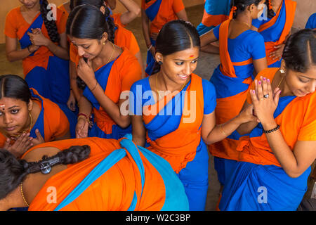 Indiana tradizionale lezione di ballo, Cohin, Kerala, India Foto Stock