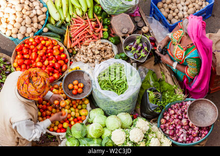 Stallo vegetali, Pushkar, stato del Rajasthan, India Foto Stock