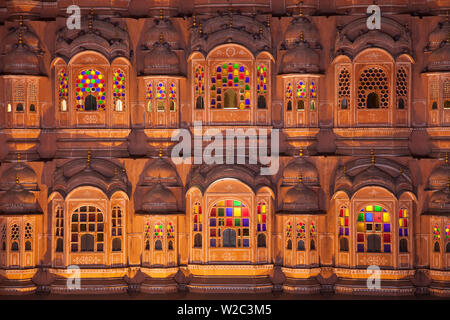 India Rajasthan, Jaipur, Hawa Mahal (palazzo dei venti) Foto Stock