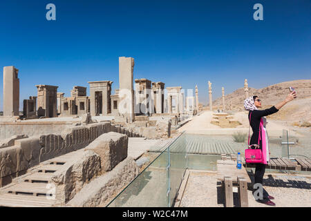 Iran, Central Iran, Persepolis, VI secolo a.c. la città antica, Palazzo Apadana Foto Stock