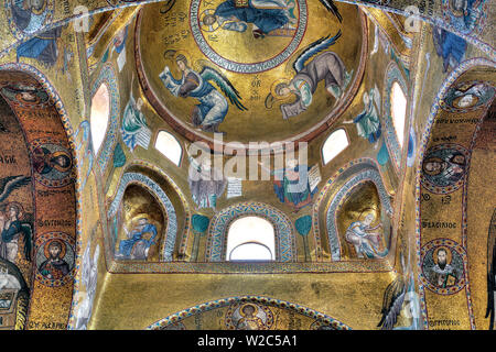 Mosaico bizantino della chiesa di Santa Maria dell'Ammiraglio (Martorana), Palermo, Sicilia, Italia Foto Stock