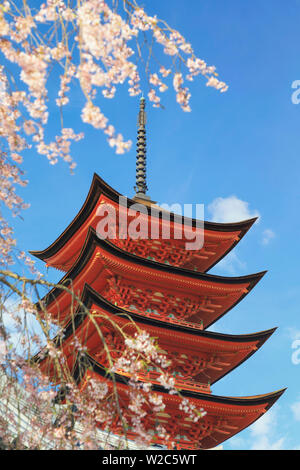 Giappone, Hiroshima, l'isola di Miyajima, sacrario di Itsukushima-jinja sacrario scintoista Foto Stock