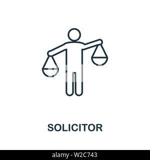 Icona profilo del solicitor. Elemento concettuale sottile della raccolta di icone di gestione aziendale. Icona Creative Solicitor per applicazioni mobili e utilizzo Web Foto Stock