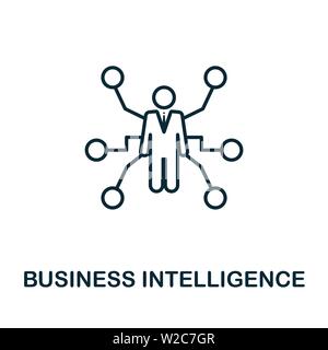 Icona Business Intelligence Outline. Elemento concettuale sottile della raccolta di icone di gestione aziendale. Icona Creative Business Intelligence per Illustrazione Vettoriale