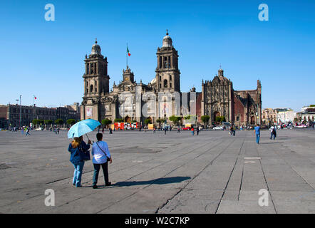 Messico, Città del Messico, la Cattedrale Metropolitan, Zocalo, Main Plaza, Centro Historico Foto Stock