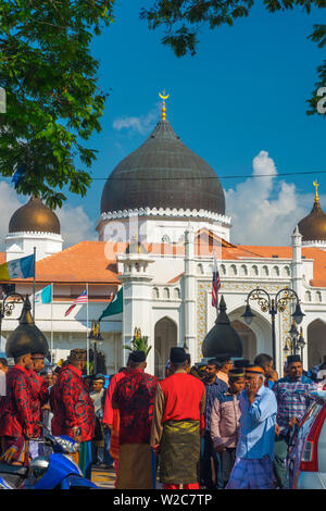 Malaysia, Penang, Georgetown, Jalan Masjid Kapitan Keling (Pitt Street), Kapitan Keling Mosque (Masjid Kapitan Kelling), Celebrazioni Eid (Hari Raya Aidilfitri) Foto Stock