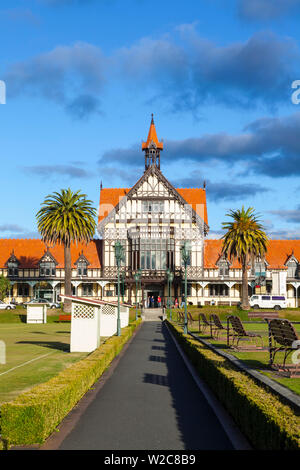 Old Bath House, il museo di arte e storia, Rotorua, Isola del nord, Nuova Zelanda Foto Stock