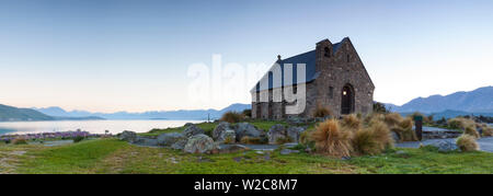 La Chiesa del Buon Pastore, il Lago Tekapo, Mackenzie Country, Canterbury, Isola del Sud, Nuova Zelanda Foto Stock