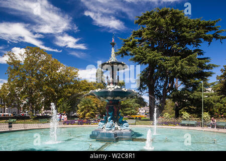 Nuova Zelanda, Isola del Sud, Christchurch, Giardini Botanici, fontana Foto Stock