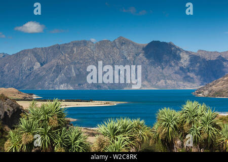 Nuova Zelanda, Isola del Sud, Otago, Wanaka-area, Lago Hawea Foto Stock