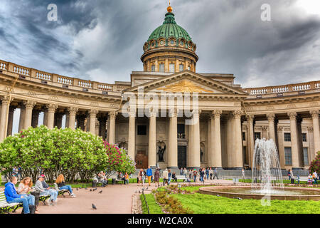 Cattedrale di Kazan, San Pietroburgo, Russia Foto Stock