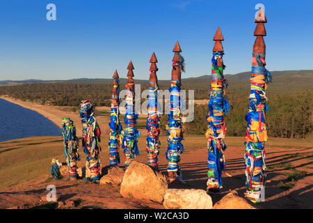 Totem, isola di Olkhon, paesaggio vicino Khuzhir, Lago Baikal, Russia Foto Stock