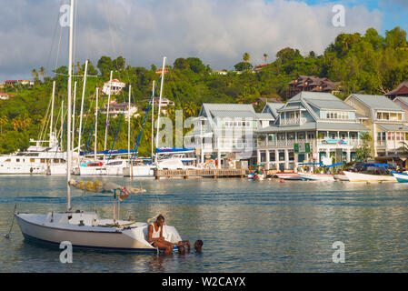 Caraibi, St Lucia Marigot, Marigot Bay Foto Stock