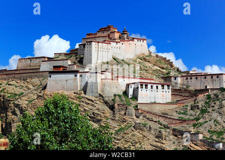 Gyantse Dzong, Gyantse County, Prefettura di Shigatse, nel Tibet, Cina Foto Stock