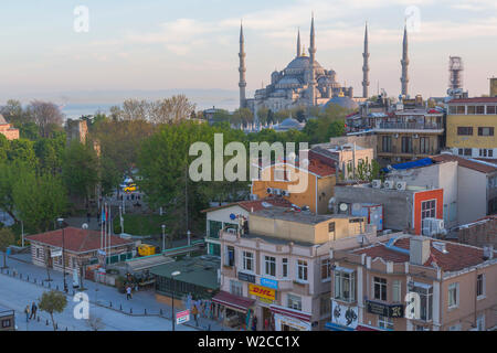 La Moschea Blu (Sultan Ahmet Camii), Sultanahmet, cityscape di Istanbul, Turchia Foto Stock