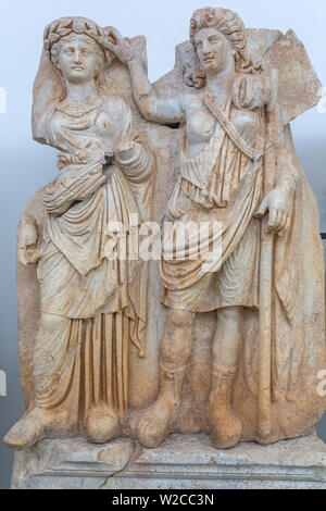 Scultura ellenistica nel museo di archeologia, Aphrodisias, Aydin Provincia, Turchia Foto Stock