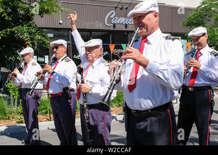 Italian Marching Band in Mile End Montreal Foto Stock