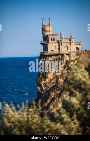 Ucraina, Crimea, Yalta, Gaspra, la rondine il nido castello arroccato su Aurora Clff Foto Stock