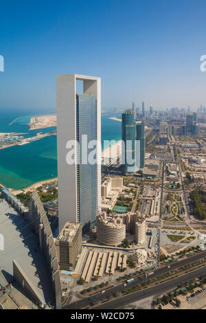 Emirati Arabi, Abu Dhabi skyline della città, vista aerea Foto Stock