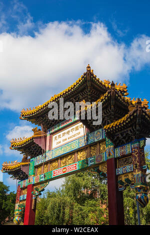 Regno Unito, Inghilterra, Greater Manchester, Manchester, China Town cancello di ingresso Foto Stock