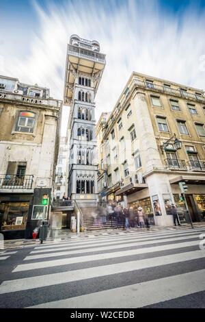 Elevador de Santa Justa, Elevador de Santa Justa, nella storica città di Lisbona, Portogallo Foto Stock