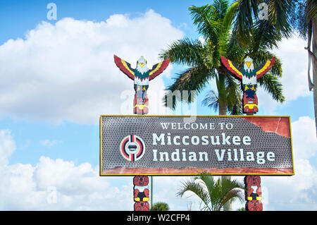 Florida Everglades National Park, Miccosukee Indian Village, museo, Sentiero Tamiami per voli Foto Stock